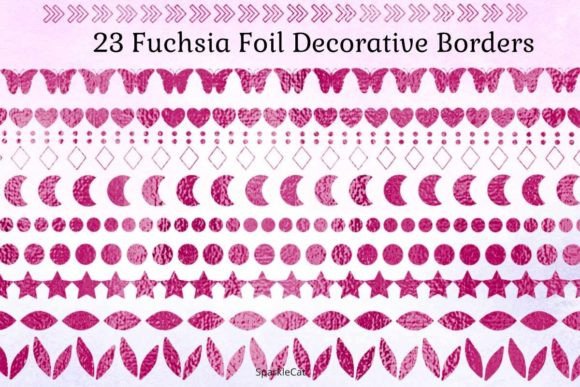 Borders - Fuchsia Foil: Elevating Designs with Vibrant Texture