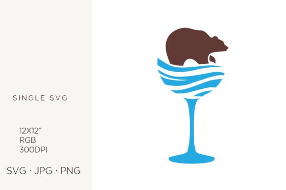 Cocktail Glass and Bear: A Versatile Design Element for Creative Projects