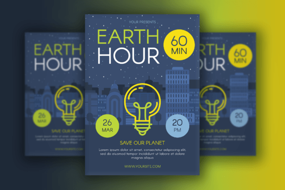 Earth Hour Poster: A Stylish Eco Action Template