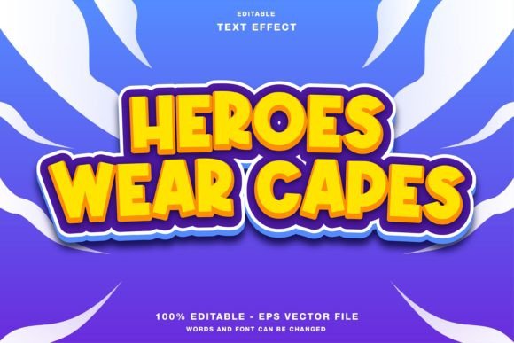 Heroes Wear Capes Game Title Text Effect