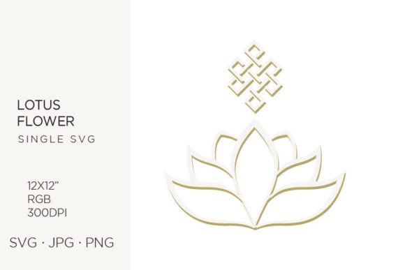 Lotus Flower with Life Knot: A Versatile Symbol for Modern Design