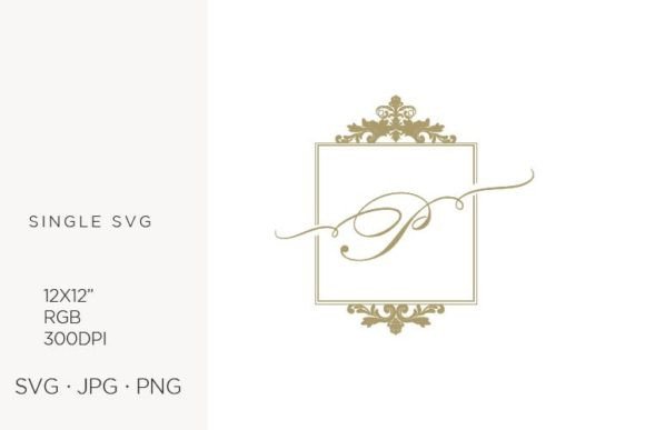 Strategic Branding with the Golden Monogram Frame Victorian Letter P
