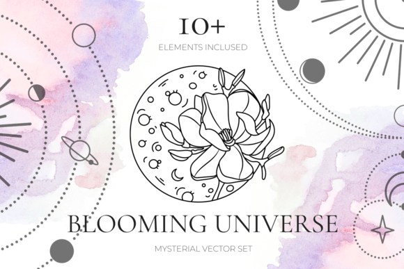 SVG Planets with Flowers I Universe Collection