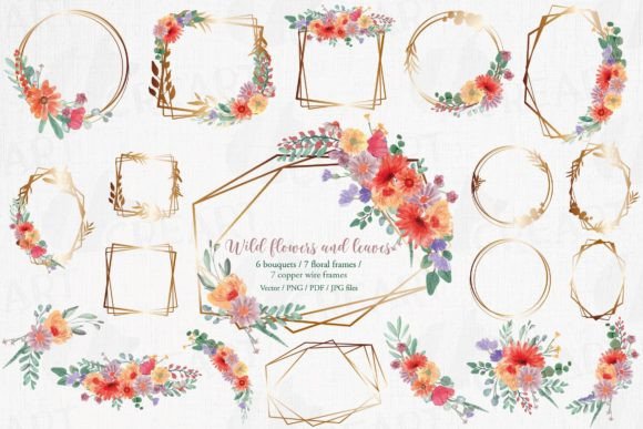 Transforming Creativity: The Versatility of Wild Flowers Geometric Copper Wire Frame and Watercolour Designs