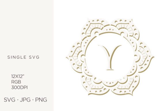 Y Letter Inside Floral Mandala Frame: A Design Evaluation